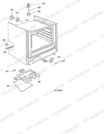 Взрыв-схема плиты (духовки) Electrolux CF6520WS - Схема узла Functional parts